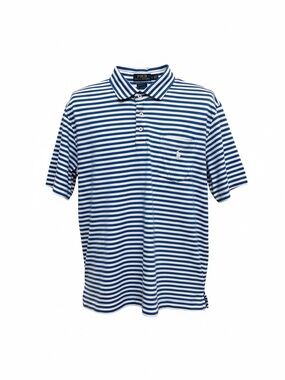 Ralph Lauren Blue and White Striped Polo Shirt